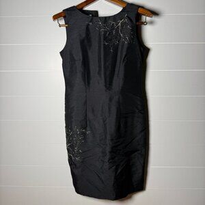 Sleeveless Black I.N Studio Dress Size 6-Branch & Flower Embellishments